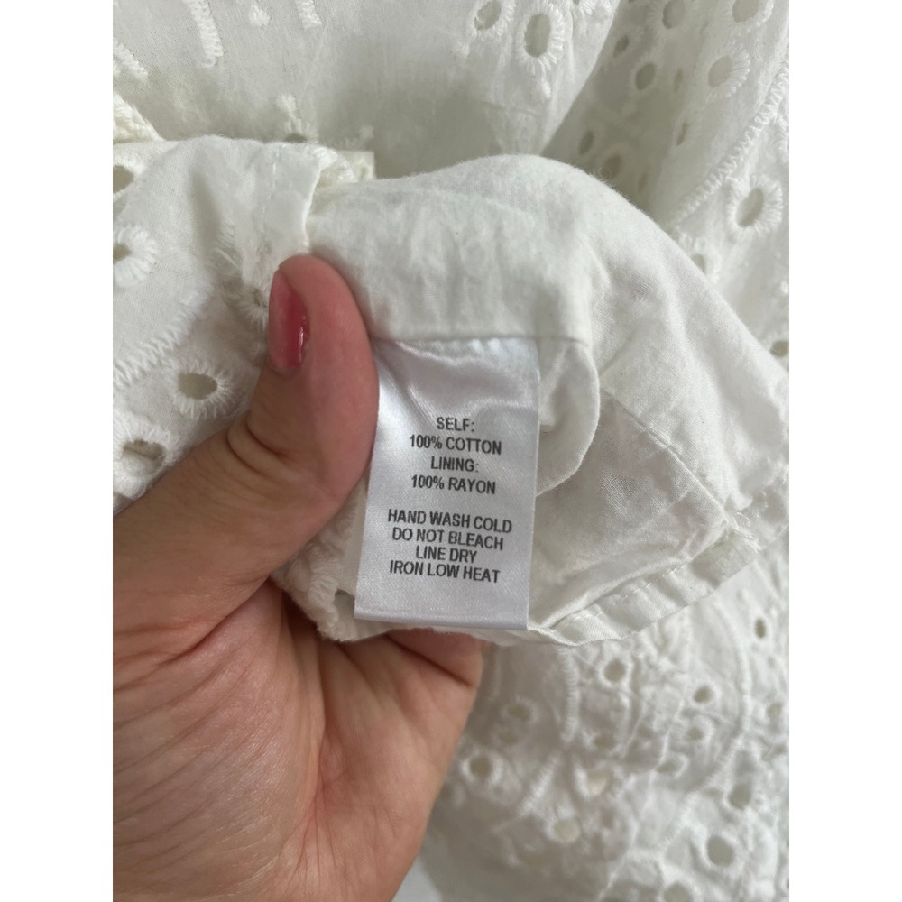 Lulus Playa de Isla White Eyelet Lace Ruffled Mini Skirt White Small - Picture 11 of 11